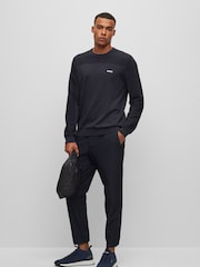 BOSS Blue Branded Crew Neck Dry-Flex Fabric Sweater - Image 1 of 5