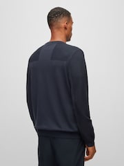 BOSS Blue Branded Crew Neck Dry-Flex Fabric Sweater - Image 3 of 5