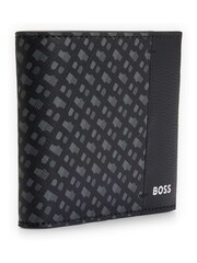 BOSS Black Monogram Panel Wallet With Silver Foil Logo - Image 2 of 4