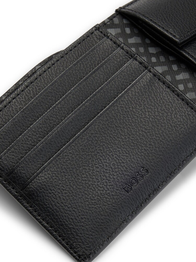 BOSS Black Monogram Panel Wallet With Silver Foil Logo - Image 4 of 4