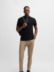 BOSS Black Quarter Zip Stretch Cotton Piqué Polo Shirt - Image 2 of 5