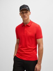 BOSS Red Slim Fit 100% Cotton Tonal Logo Polo Shirt - Image 1 of 5