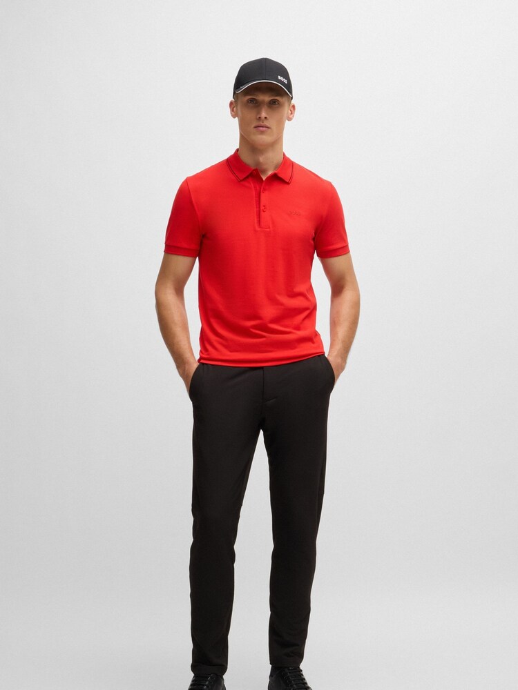 BOSS Red Slim Fit 100% Cotton Tonal Logo Polo Shirt - Image 2 of 5