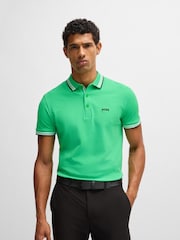 BOSS Green 100% Cotton Piqué Contrast Logo Paddy Polo Shirt - Image 1 of 5