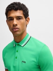 BOSS Green 100% Cotton Piqué Contrast Logo Paddy Polo Shirt - Image 4 of 5