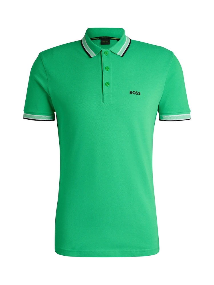 BOSS Green 100% Cotton Piqué Contrast Logo Paddy Polo Shirt - Image 5 of 5