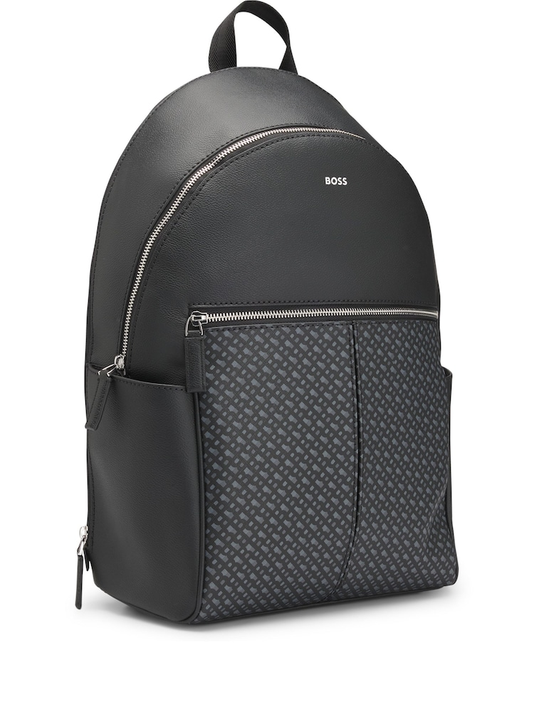 BOSS Black Leather Zair Backpack - Image 2 of 4