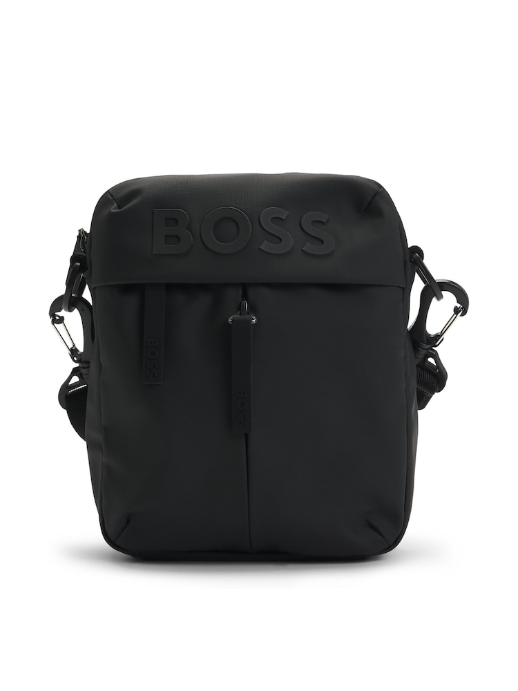 BOSS Black Tonal Logo Faux Leather Reporter Bag - Image 1 of 4