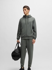BOSS Grey Logo Patch Terry Hoodie - Image 2 of 5