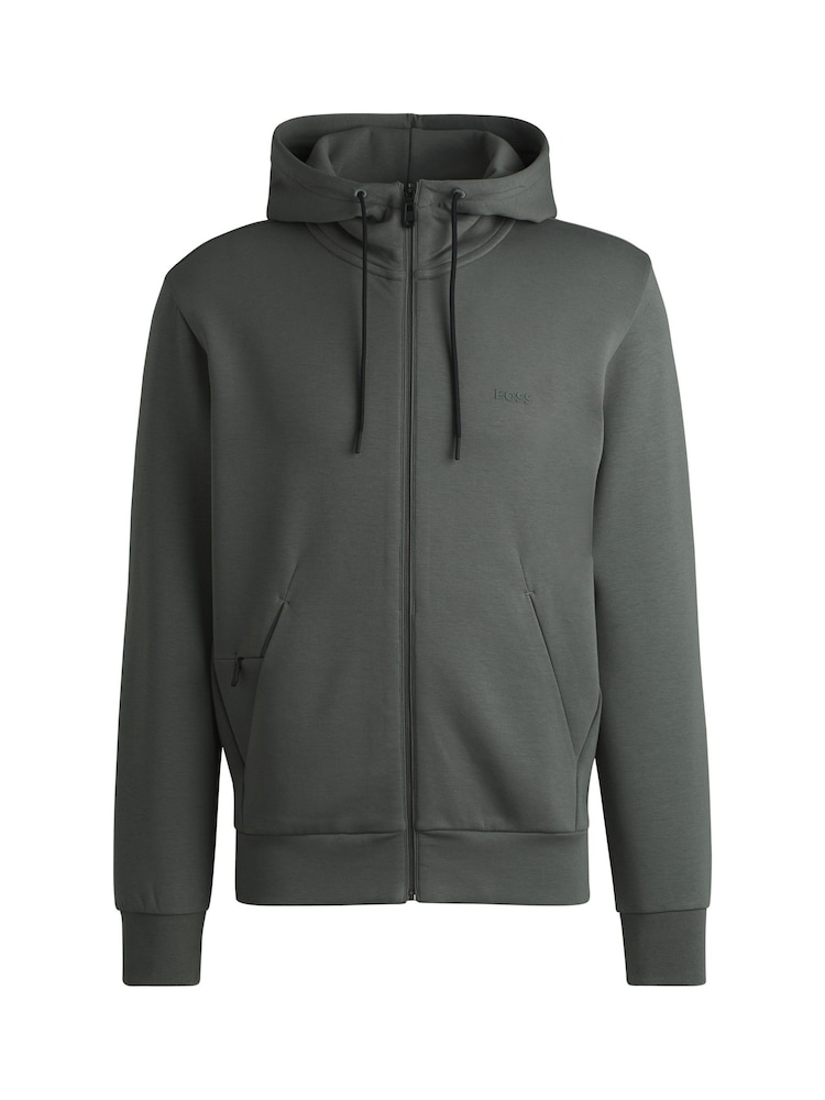 BOSS Grey Logo Patch Terry Hoodie - Image 5 of 5 BOSS Grey Logo Patch Terry Hoodie - Image 5 of 5
