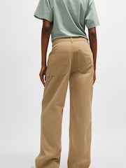 HUGO Natural Straight Leg 100% Cotton Cargo Trousers - Image 1 of 5