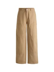 HUGO Natural Straight Leg 100% Cotton Cargo Trousers - Image 4 of 5