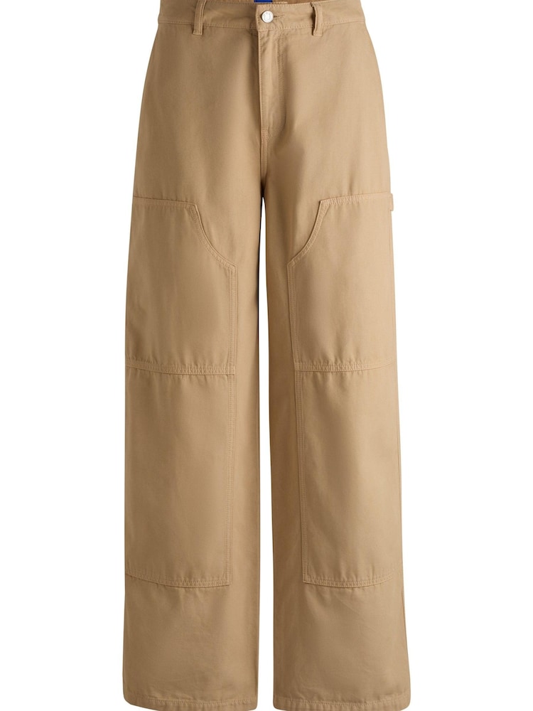 HUGO Natural Straight Leg 100% Cotton Cargo Trousers - Image 5 of 5