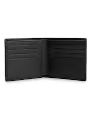 HUGO Black Leather Wallet With Logos And Chain Pattern - Image 3 of 4