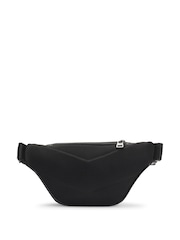 HUGO Black Stacked Logo Belt Bag in Faux Leather - Image 2 of 5