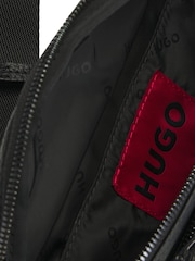 HUGO Black Stacked Logo Belt Bag in Faux Leather - Image 4 of 5
