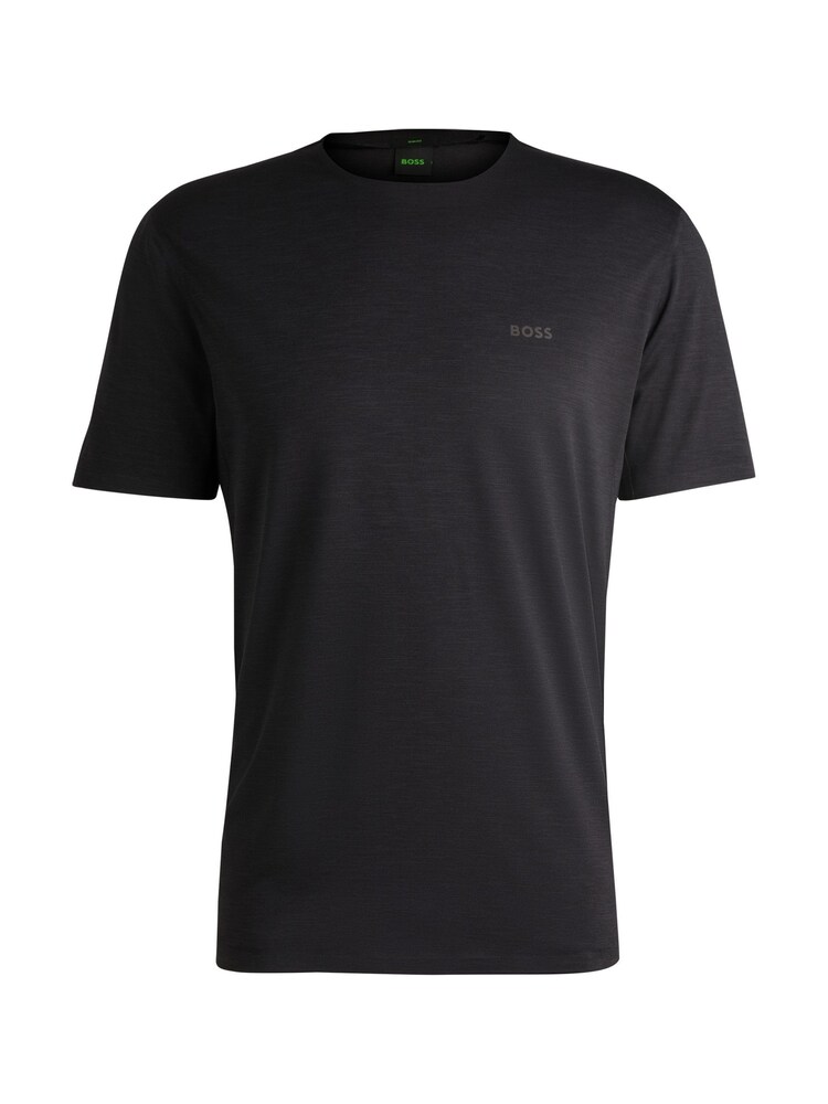 BOSS Black Stretch Jersey T-Shirt With Decorative Reflective Artwork - Image 1 of 1 BOSS Black Stretch Jersey T-Shirt With Decorative Reflective Artwork - Image 1 of 1