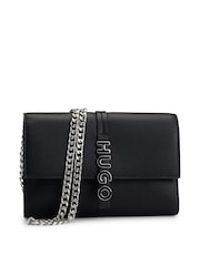 HUGO Black Logo Lettering Clutch Bag in Faux Leather - Image 1 of 3