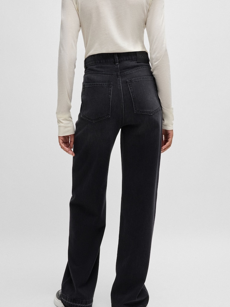 BOSS Black Charcoal Wide Leg Denim Jeans - Image 2 of 5