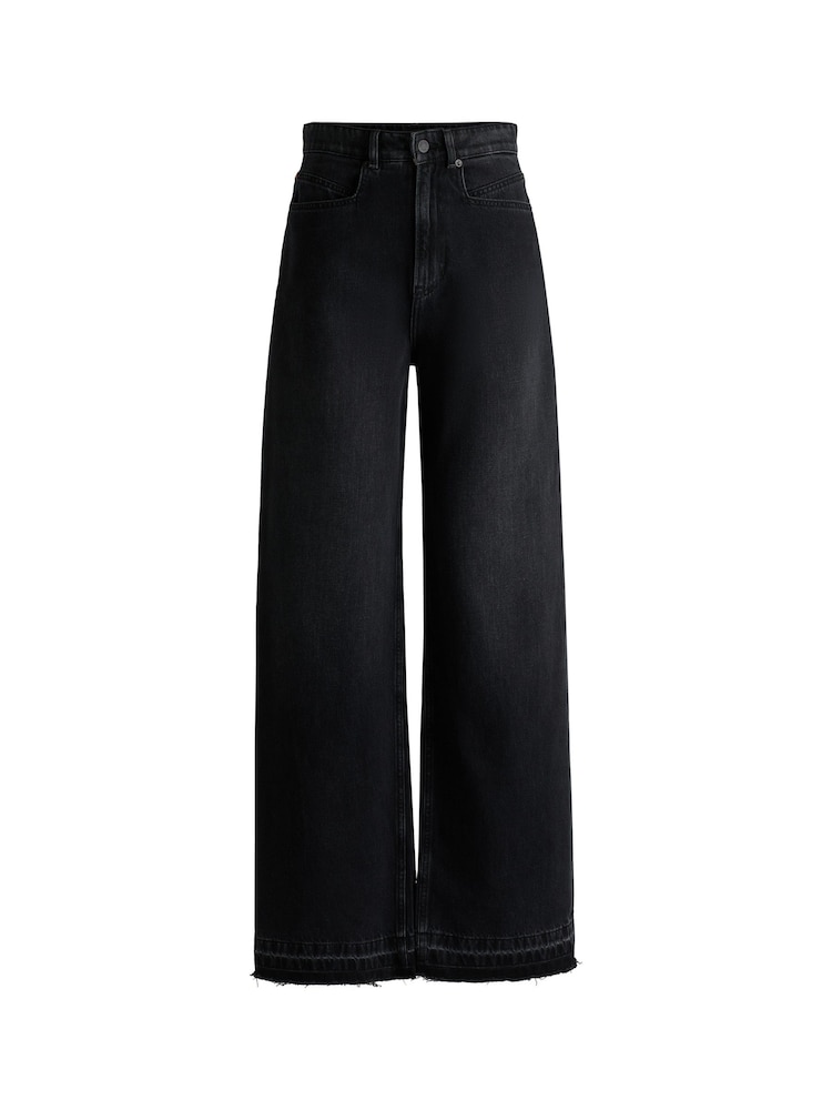 BOSS Black Charcoal Wide Leg Denim Jeans - Image 5 of 5