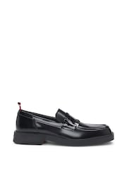 HUGO Black Squared Loafers Brush-off Leather - Image 1 of 5