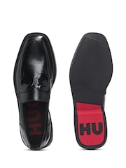 HUGO Black Squared Loafers Brush-off Leather - Image 4 of 5