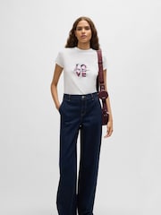 BOSS White Seasonal Logo 100% Cotton T-Shirt - Image 1 of 5