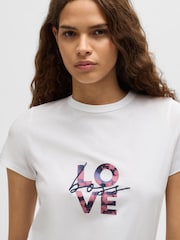 BOSS White Seasonal Logo 100% Cotton T-Shirt - Image 2 of 5