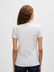 BOSS White Seasonal Logo 100% Cotton T-Shirt - Image 4 of 5