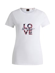 BOSS White Seasonal Logo 100% Cotton T-Shirt - Image 5 of 5