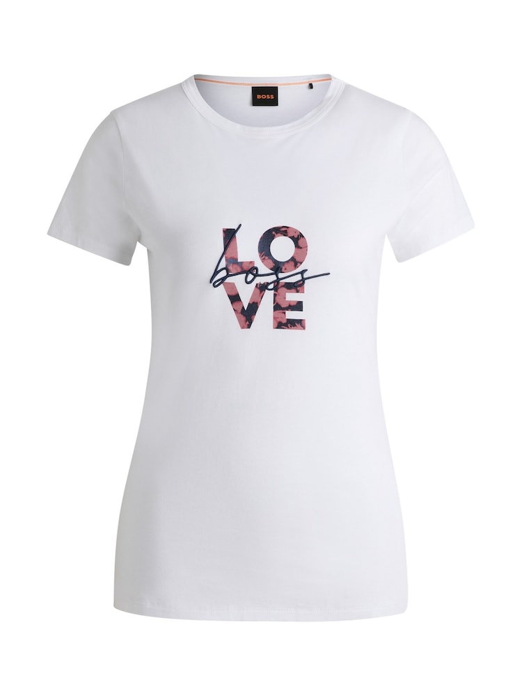 BOSS White Seasonal Logo 100% Cotton T-Shirt - Image 5 of 5