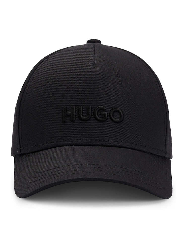 HUGO Black Embroidered Logo 100% Cotton Twill Cap - Image 1 of 4