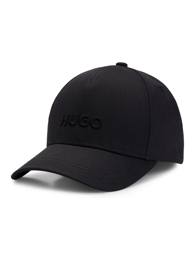 HUGO Black Embroidered Logo 100% Cotton Twill Cap - Image 2 of 4 HUGO Black Embroidered Logo 100% Cotton Twill Cap - Image 2 of 4