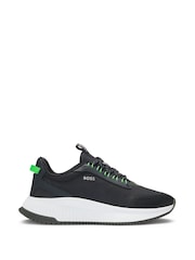BOSS Blue Ribbed Sole Trainers - Image 1 of 5