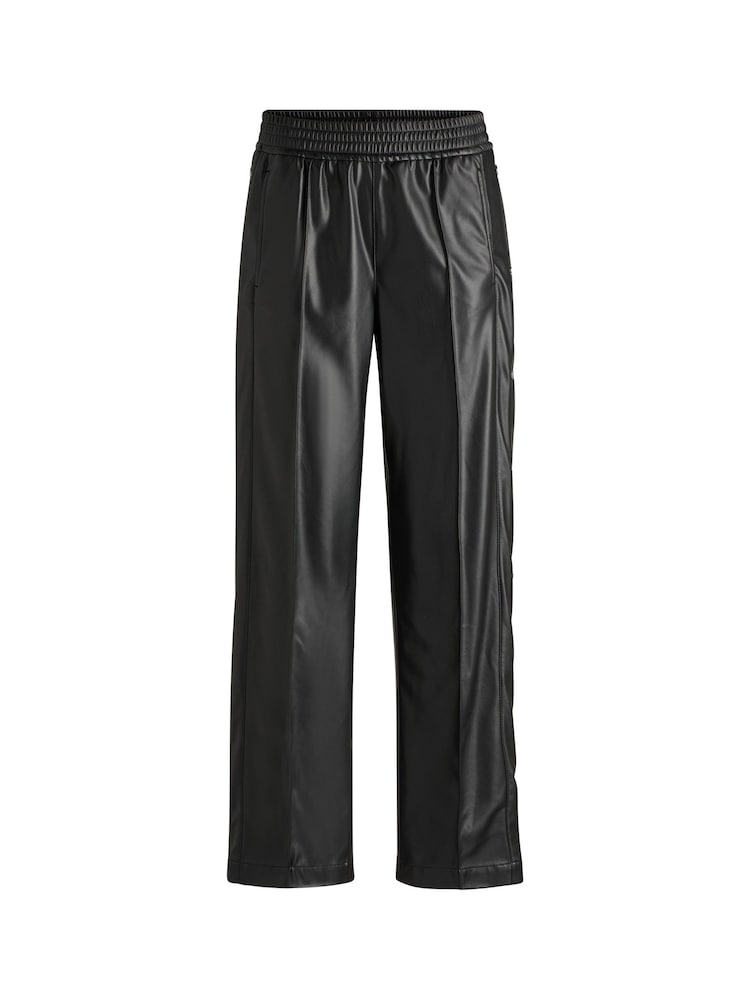 HUGO Black Straight Leg Trousers in Faux Leather - Image 5 of 5