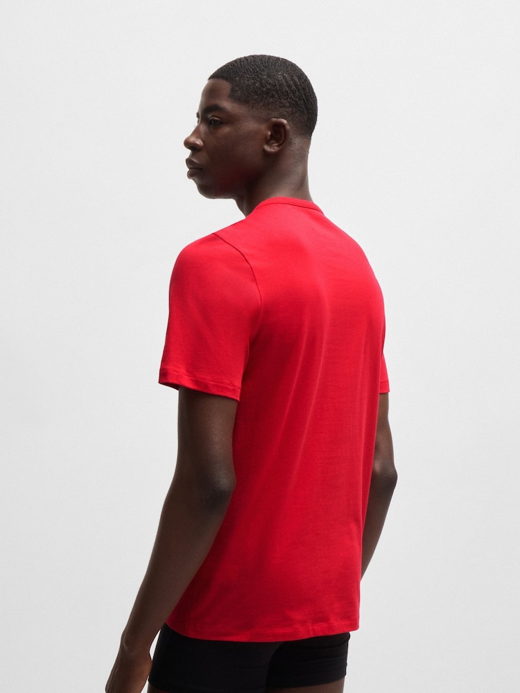 HUGO Red 100% Cotton Logo Print Underwear T-Shirts 3 Pack - Image 5 of 5