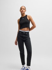 HUGO Black Tapered Fit Jeans in Rinse Wash Denim - Image 1 of 5