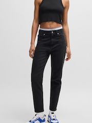 HUGO Black Tapered Fit Jeans in Rinse Wash Denim - Image 2 of 5