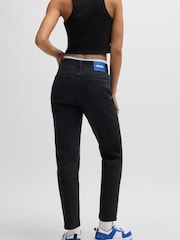HUGO Black Tapered Fit Jeans in Rinse Wash Denim - Image 3 of 5