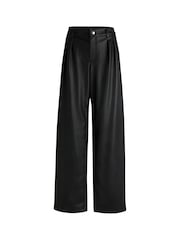 BOSS Black Loose Fit Trousers In Faux Leather - Image 5 of 5