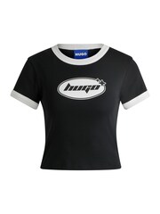HUGO Black 100% Cotton Terry Seasonal Print T-Shirt - Image 5 of 5