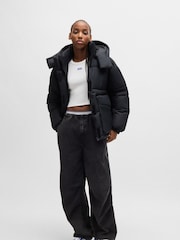 HUGO Black Detachable Hood Padded Jacket - Image 2 of 6