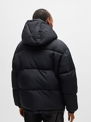 HUGO Black Detachable Hood Padded Jacket - Image 5 of 6