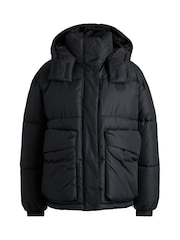 HUGO Black Detachable Hood Padded Jacket - Image 6 of 6