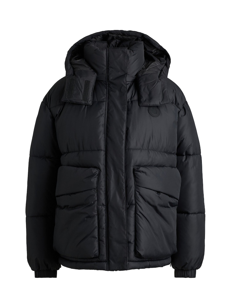 HUGO Black Detachable Hood Padded Jacket - Image 6 of 6