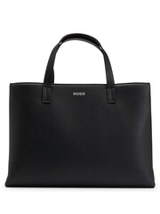 HUGO Branded Strap Tote Bag In Faux Leather - Bild 1 von 5