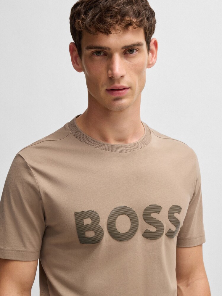 BOSS Mirror Effect Logo 100% Cotton Jersey T-Shirt - Image 4 of 5