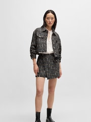 BOSS Grey Tweed Shorts With Wrap Front - Image 1 of 5