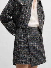 BOSS Grey Tweed Shorts With Wrap Front - Image 4 of 5