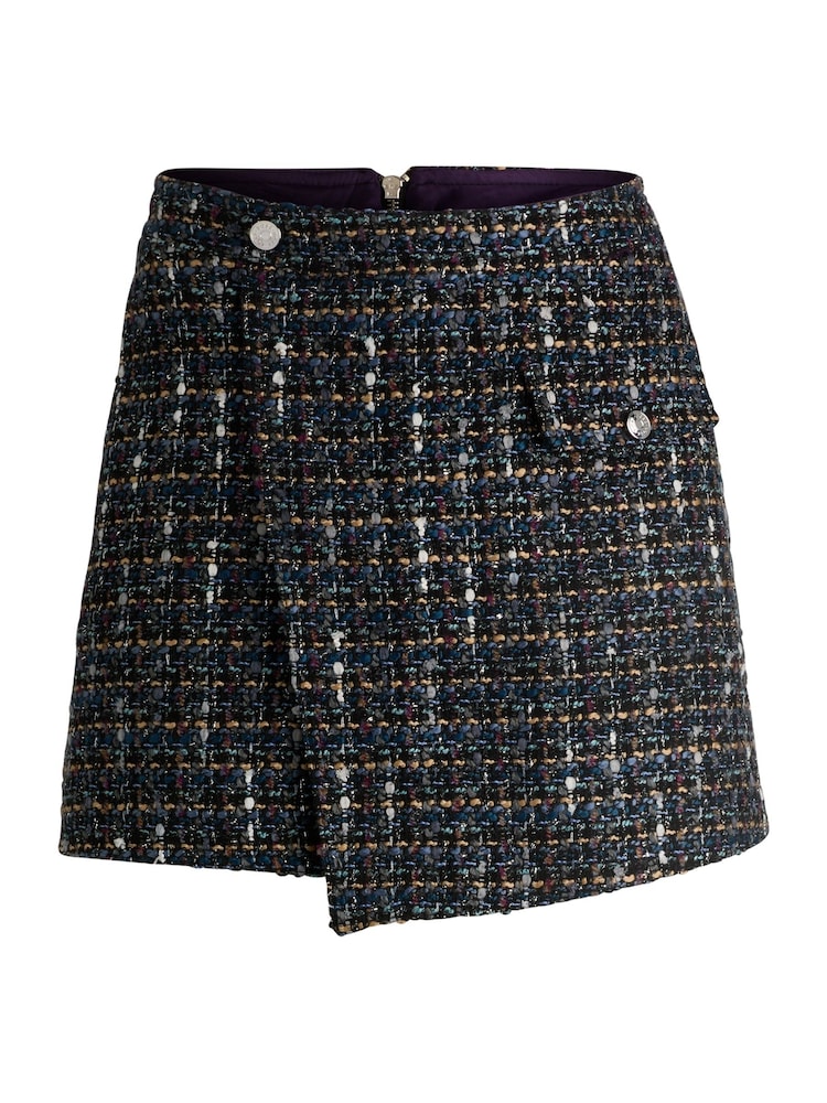 BOSS Grey Tweed Shorts With Wrap Front - Image 5 of 5